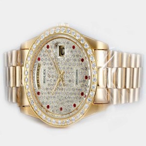 Rolex Day-Date 162333 Midsize Stainless Steel with Rose Gold and Diamond Bezel Automatic Watch