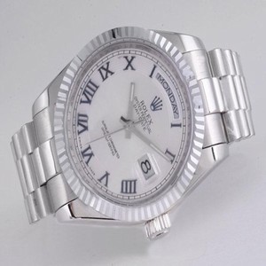 Rolex Day-Date 16234 Round Silver Stainless Steel Strap Mens Watch