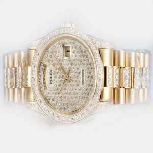 Rolex Day-Date 18238 Diamond Dial Stainless Steel Case 36mm Watch