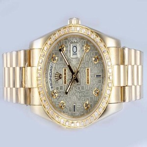 Rolex Day-Date 18238 Rose Gold Stainless Steel Strap 36mm Mens Watch