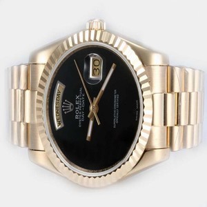 Rolex Day-Date 18238 Stainless Steel Case Mens Stainless Steel with 18k Gold Bezel Watch
