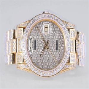 Rolex Day-Date 18238 Stainless Steel with 18k Gold Bezel Diamond Dial Automatic Watch