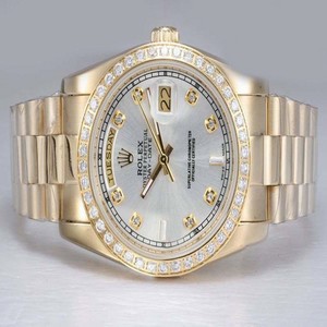 Rolex Day-Date 18238 White Dial Round Stainless Steel Case Watch