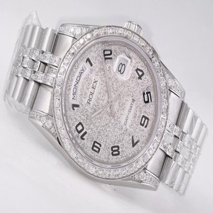 Rolex Day-Date 18239 36mm Diamond Dial Stainless Steel Case Watch
