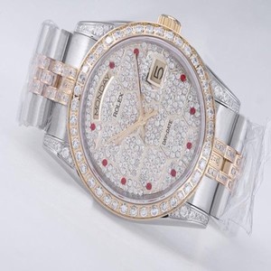 Rolex Day-Date 18239 Diamond Dial 36mm Stainless Steel Case Watch