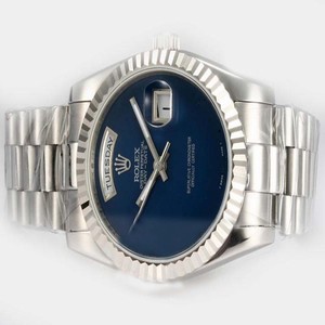 Rolex Day-Date 18239 Mens Stainless Steel Bezel Silver Stainless Steel Strap Watch