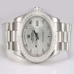 Rolex Day-Date 18239 White Dial Stainless Steel Case Round Watch