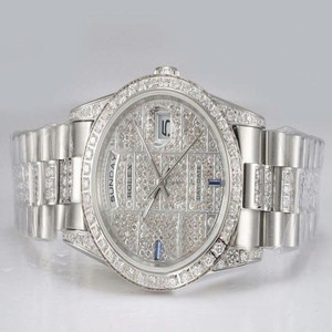 Rolex Day-Date 18946 Grey Dial 36mm Stainless Steel Case Watch