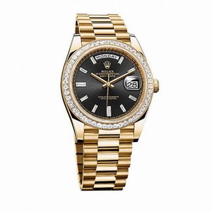 Rolex Day-Date Black Dial 18K Yellow Gold President Automatic Men's Watch 228398BKDP
