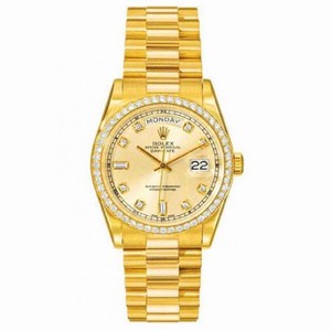 Rolex Day-Date Champagne Dial 18K Yellow Gold President Automatic Men's Watch 118348CDP