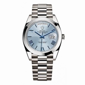 Rolex Day - Date Ice Blue Dial Platinum President Automatic Men's Watch 228206BLRP