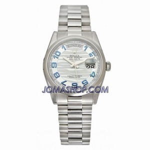 Rolex Day-Date Ice Blue Wave Dial Platinum President Automatic Men's Watch 118206BLAP