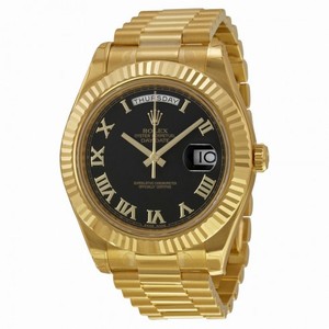Rolex Day Date II Black Dial 18K Yellow Gold President Automatic Men's Watch 218238BKRP