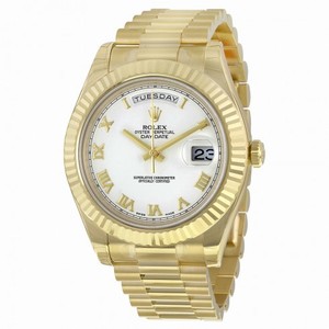 Rolex Day-Date II White Dial 18K Yellow Gold President Automatic Men's Watch 218238WRP