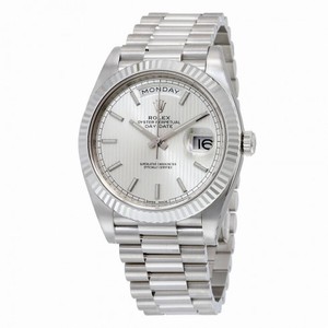 Rolex Day-Date 40 Silver Dial 18K White Gold President Automatic Men's Watch 228239SSP