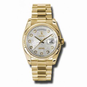 Rolex Day-Date Silver Jubilee Dial 18K Yellow Gold President Automatic Men's Watch 118238SJDP