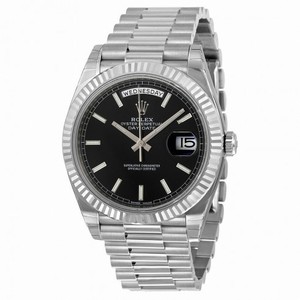 Rolex Day-Date 40 Black Dial 18K White Gold President Automatic Men's Watch 228239BKSP