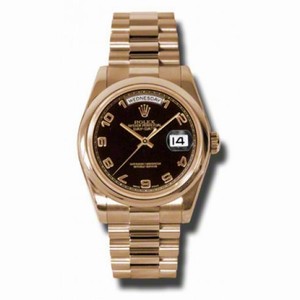 Rolex Day-Date Black Dial 18K Everose Gold President Automatic Men's Watch 118205BKAP
