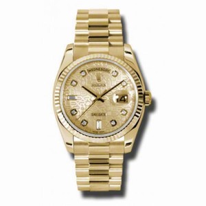 Rolex Day-Date Champagne Jubilee Dial 18K Yellow Gold President Automatic Men's Watch 118238CJDP