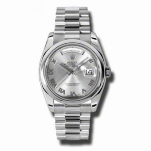 Rolex Day-Date Grey Dial Platinum President Automatic Men's Watch 118206GYRP