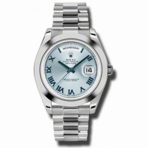Rolex Day-Date II Ice Blue Dial Platinum President Automatic Men's Watch 218206IBLRP