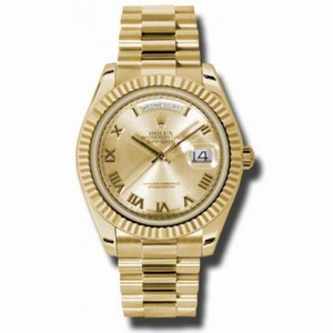 Rolex Day-Date II Champagne Dial 18K Yellow Gold President Automatic Men's Watch 218238CRP