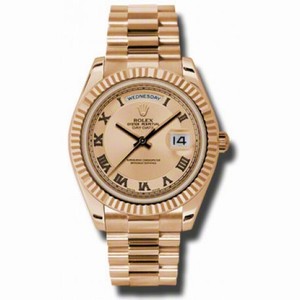 Rolex Day-Date II Champagne Concentric Dial 18K Everose Gold President Automatic Men's Watch 218235CCRP