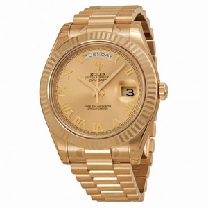 Rolex Day-Date II Champagne Dial 18K Everose Gold President Automatic Men's Watch 218235CRP