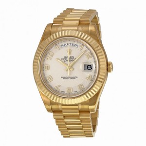 Rolex Day-Date II Ivory Concentric Circle Dial 18K Yellow Gold President Automatic Men's Watch 218238ICAP