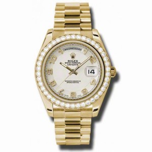 Rolex Day-Date II Ivory Concentric Dial 18K Yellow Gold President Automatic Men's Watch 218348IVCAP