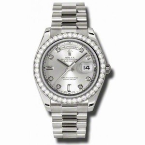 Rolex Day-Date II Silver Dial 18K White Gold President Automatic Men's Watch 218349SDP