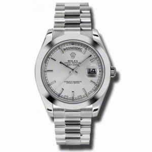 Rolex Day-Date II Silver Dial Platinum President Automatic Men's Watch 218206SSP