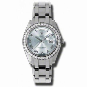Rolex Day-Date Masterpiece Ice Blue Automatic Platinum Pearlmaster Ladies Watch 18946IBLRPM