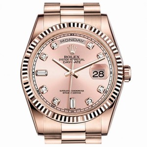 Rolex Day-Date Pink Dial 18K Everose Gold President Automatic Ladies Watch 118235PDP