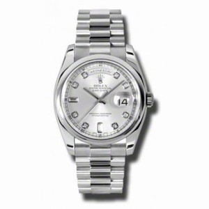 Rolex Day-Date Silver Dial Platinum President Automatic Men's Watch 118206SDP