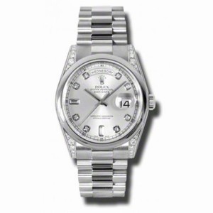 Rolex Day-Date Silver Dial Platinum President Automatic Men's Watch 118296SDP