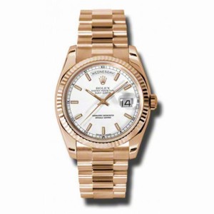 Rolex Day-Date White Dial 18K Everose Gold President Automatic Men's Watch 118235WSP