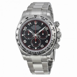 Rolex Daytona Black Arabic Dial Oyster Bracelet 18k White Gold Men's Watch 116509PSO