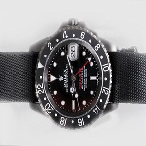 Rolex GMT II 116710 Black Nylon Strap Round Black Dial Watch