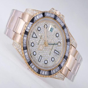 Rolex GMT II 116758SA pAvE Automatic Diamond Dial 40mm Watch