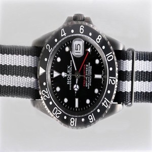 Rolex GMT II 16710 Black Dial PVD Bezel Black Nylon Strap Watch