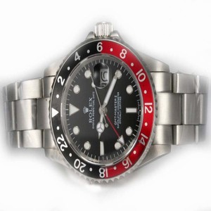 Rolex GMT II 16710 Mens Silver Stainless Steel Strap Stainless Steel Bezel Watch