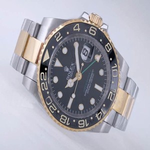 Rolex GMT II 1675 Mens Stainless Steel with 18k Gold Bezel Automatic Watch