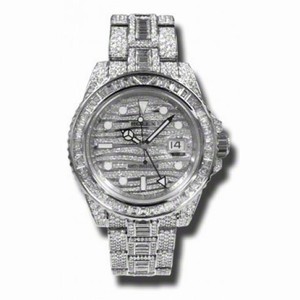 Rolex GMT Master II Diamond Automatic 18kt White Gold Set With Diamonds Men's Watch 116769TBR