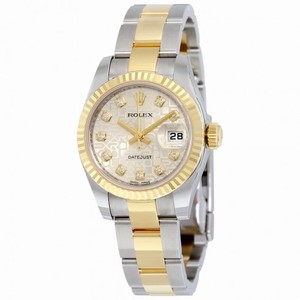 Rolex Datejust Silver Jubilee Dial Automatic Stainless Steel and 18kt Yellow Gold Ladies Watch 179173SJDO