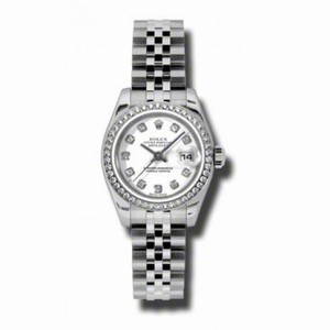 Rolex Lady Datejust 26 White Dial Stainless Steel Diamond Ladies Watch 179384WDJ