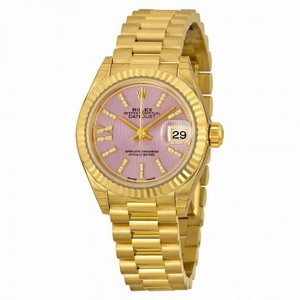 Rolex Lady-Datejust 28 Lilac Dial 18K Yellow Gold President Automatic Ladies Watch 279178LIRSDP