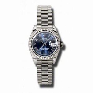 Rolex Lady-Datejust 26 Black Dial 18K White Gold President Automatic Ladies Watch 179179BLRP