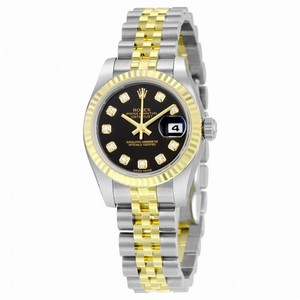 Rolex Lady Datejust Black Diamond Dial Jubilee Bracelet Two Tone Ladies Watch 179173BKDJ