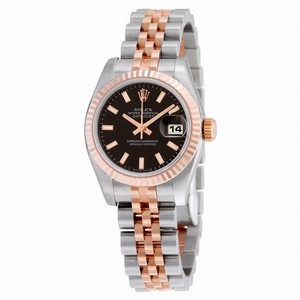 Rolex Lady Datejust 26 Black Dial Stainless Steel and 18K Everose Gold Rolex Jubilee Automatic  Watch 179171BKSJ